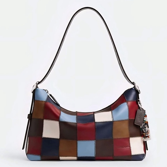 Coach Handbags - Coach Alter/Ego Shoulder Bag In Checkerboard Upcrafted Leather - Bluebell